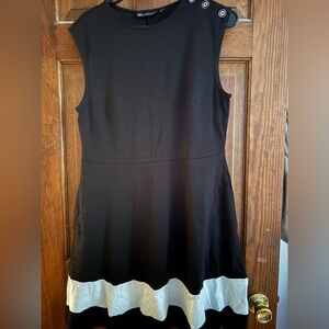 New York & Company Black Sleeveless A-Line Mini Dress